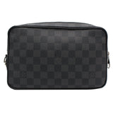 Louis Vuitton Alpha Damier Graphite Canvas Pouch Clutch Bag Black