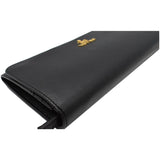 Prada Saffiano Leather Wallet on Chain Clutch Crossbody Bag Black