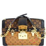 Louis Vuitton Petit Soft Malle Reverse Monogram Clutch Shoulder Bag Brown