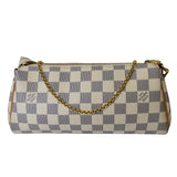 Louis Vuitton Pochette Eva Damier Azur Clutch Bag White