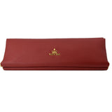 Prada East-West Frame Saffiano Leather Clutch Bag Red
