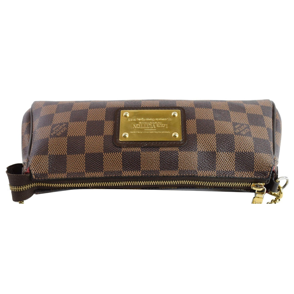 Louis Vuitton Eva Damier Ebene Pochette Clutch Crossbody Bag
