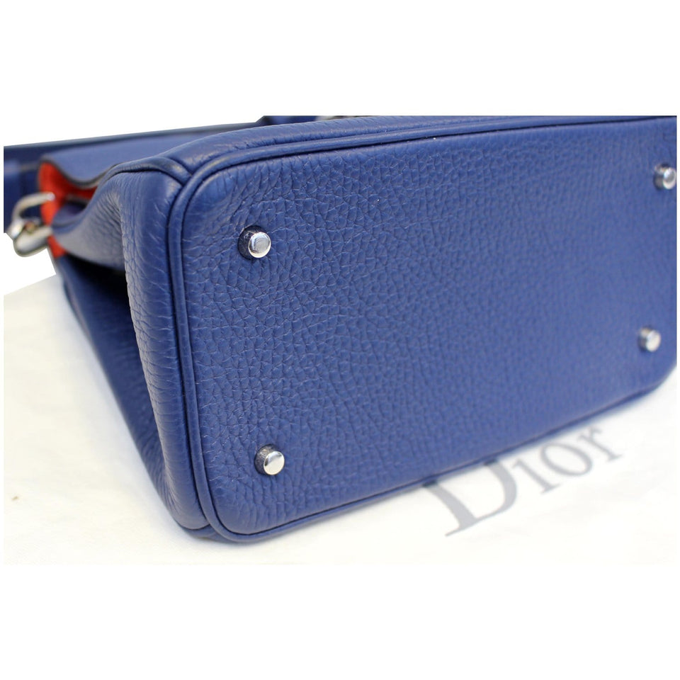 Christian Dior Be Dior Small Bullcalf Flap Shoulder Bag Blue