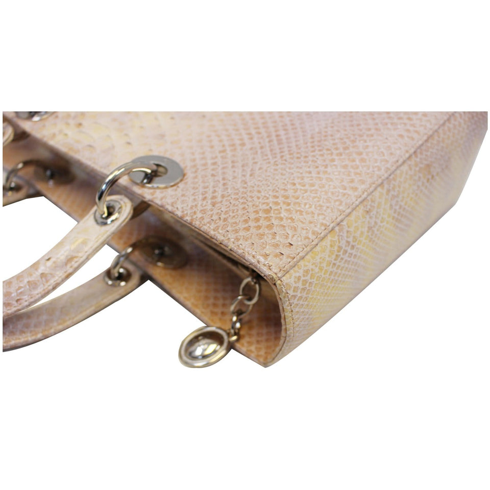 Christian Dior Lady Dior Large Python Shoulder Bag Blush Pink