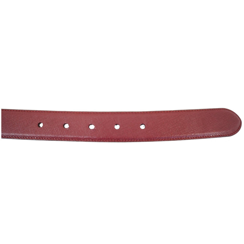 Prada Saffiano Leather Logo Belt Red 34/85