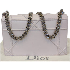 Christian Dior Diorama Flap Leather Medium Shoulder Bag White