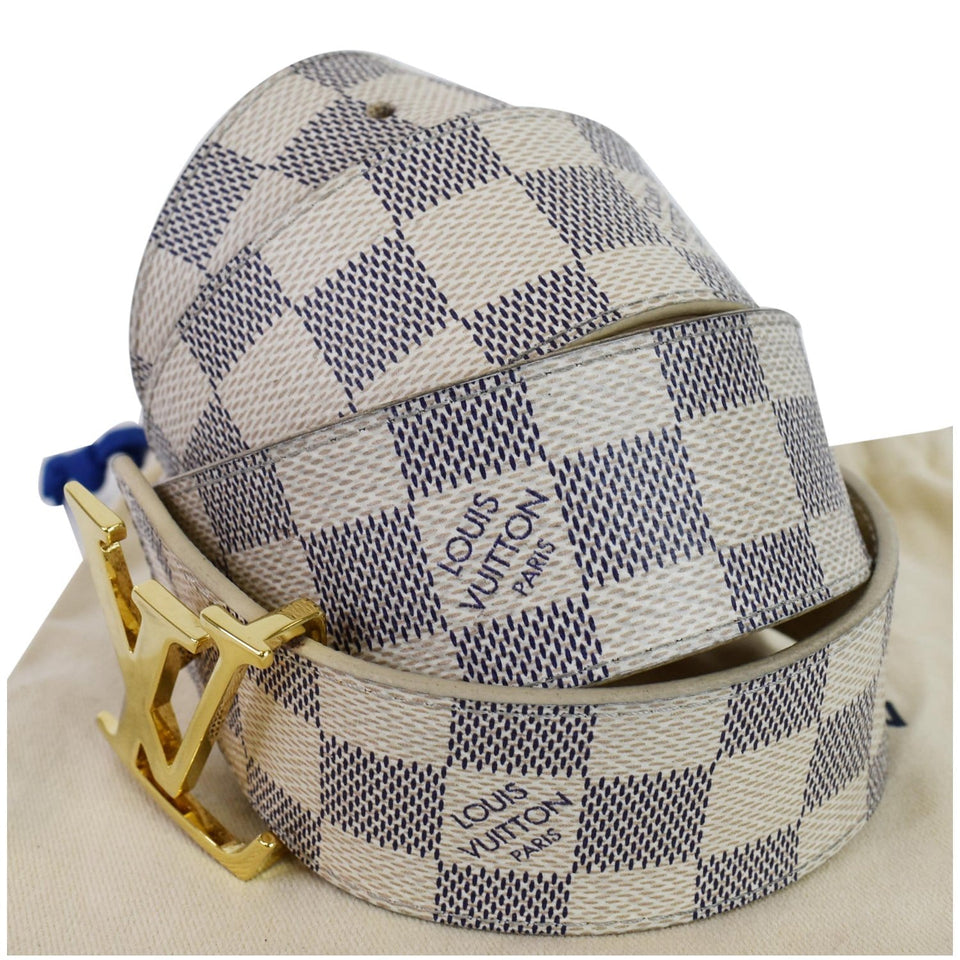 Louis Vuitton Damier Azur LV Initiales Belt White