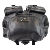 Prada Milano Double Pocket Leather Backpack Bag Black