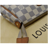 Louis Vuitton Pochette Eva Damier Azur Clutch Crossbody Bag White