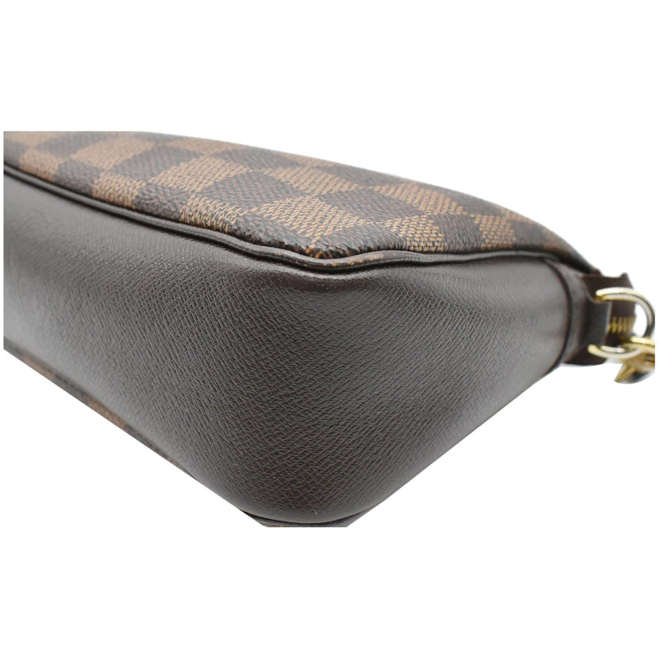 Louis Vuitton Trousse Damier Ebene Makeup Pochette Clutch Bag Brown