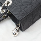 Christian Dior Lady Dior Vintage Nylon Cannage Canvas Tote Bag Black