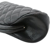Chanel Timeless Caviar Quilted Leather Clutch Black