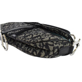 Christian Dior Saddle Oblique Jacquard Shoulder Bag Black