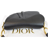 Christian Dior Saddle Leather Shoulder Bag Black