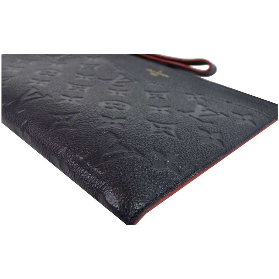 Louis Vuitton Melanie MM Monogram Empreinte Clutch Bag Black