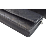 Chanel Cambon Ligne Quilted Leather WOC Clutch Bag Black