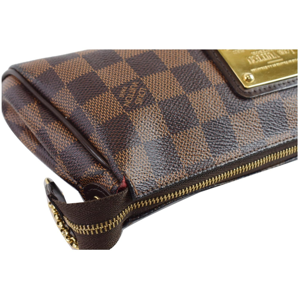 Louis Vuitton Eva Damier Ebene Pochette Clutch Crossbody Bag