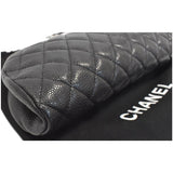 Chanel Timeless Caviar Quilted Leather Clutch Black