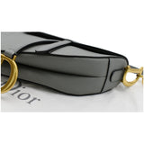 Christian Dior Saddle Leather Shoulder Bag Grey