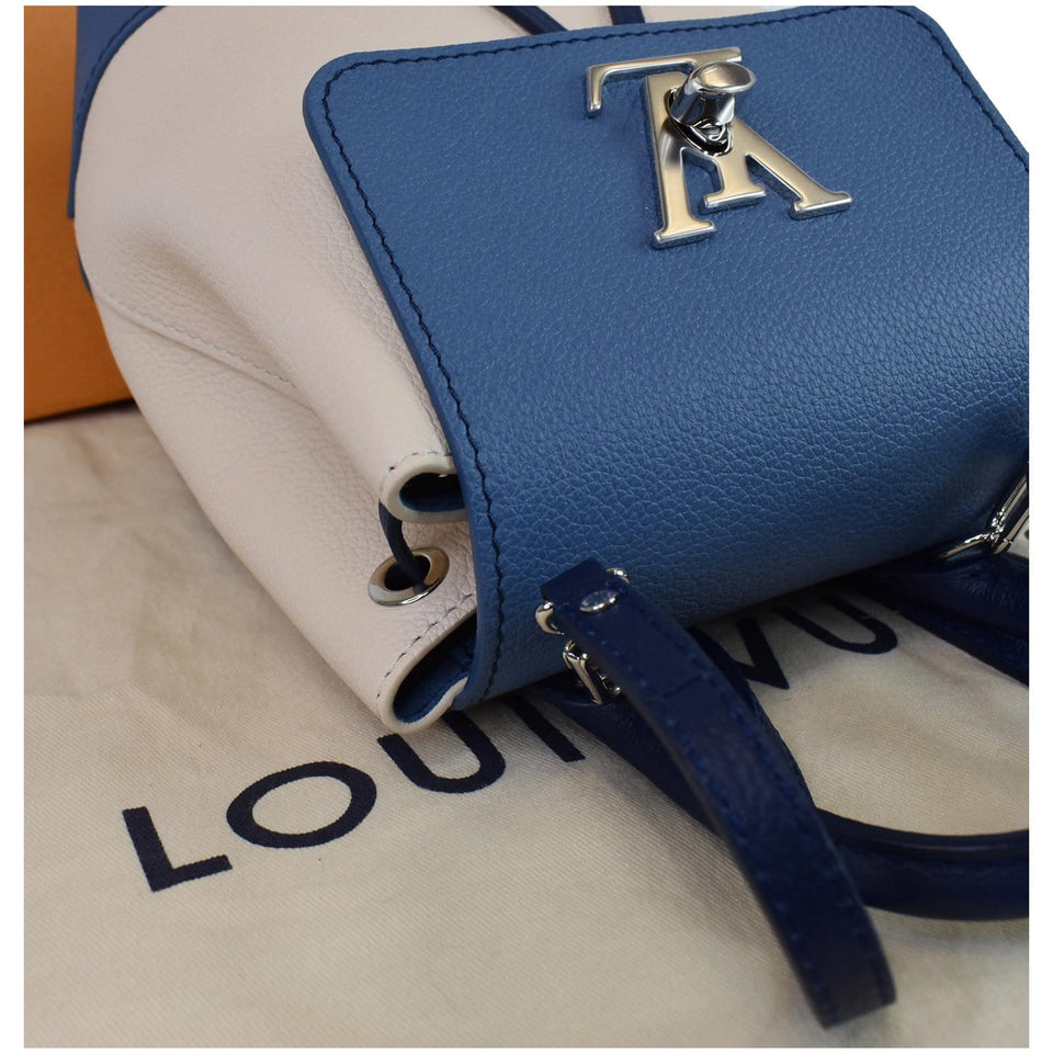 Louis Vuitton Lockme Calfskin Leather Backpack Blue/Beige