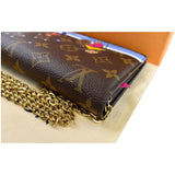 Louis Vuitton Weekend Pochette Monogram Canvas Shoulder Clutch Brown