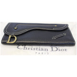 Christian Dior Saddle Leather Wallet Black