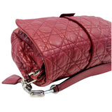 Christian Dior Medium Flap Cannage Leather Shoulder Bag Red