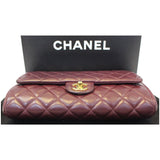 Chanel Clutch With Chain Quilted Flap Lambskin Shoulder Bag Burgundy
