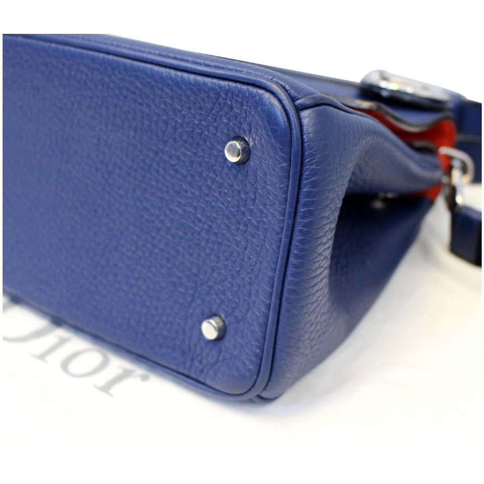 Christian Dior Be Dior Small Bullcalf Flap Shoulder Bag Blue