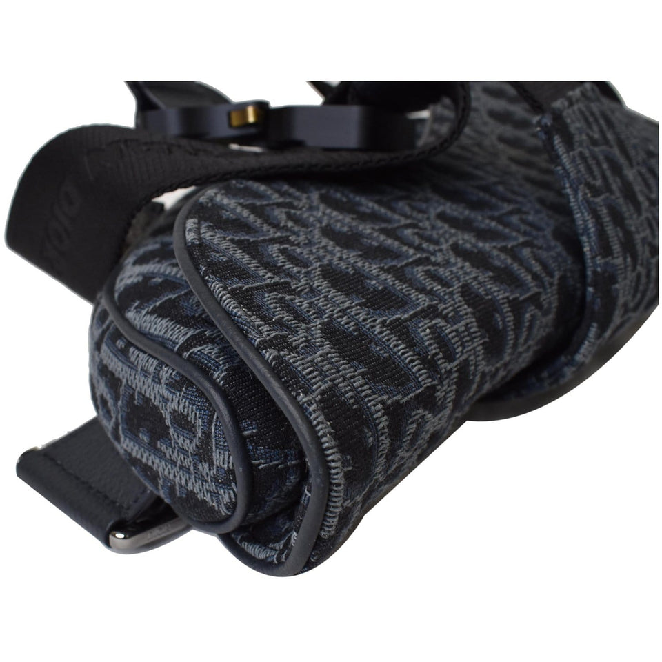 Christian Dior Saddle Oblique Jacquard Crossbody Bag Black