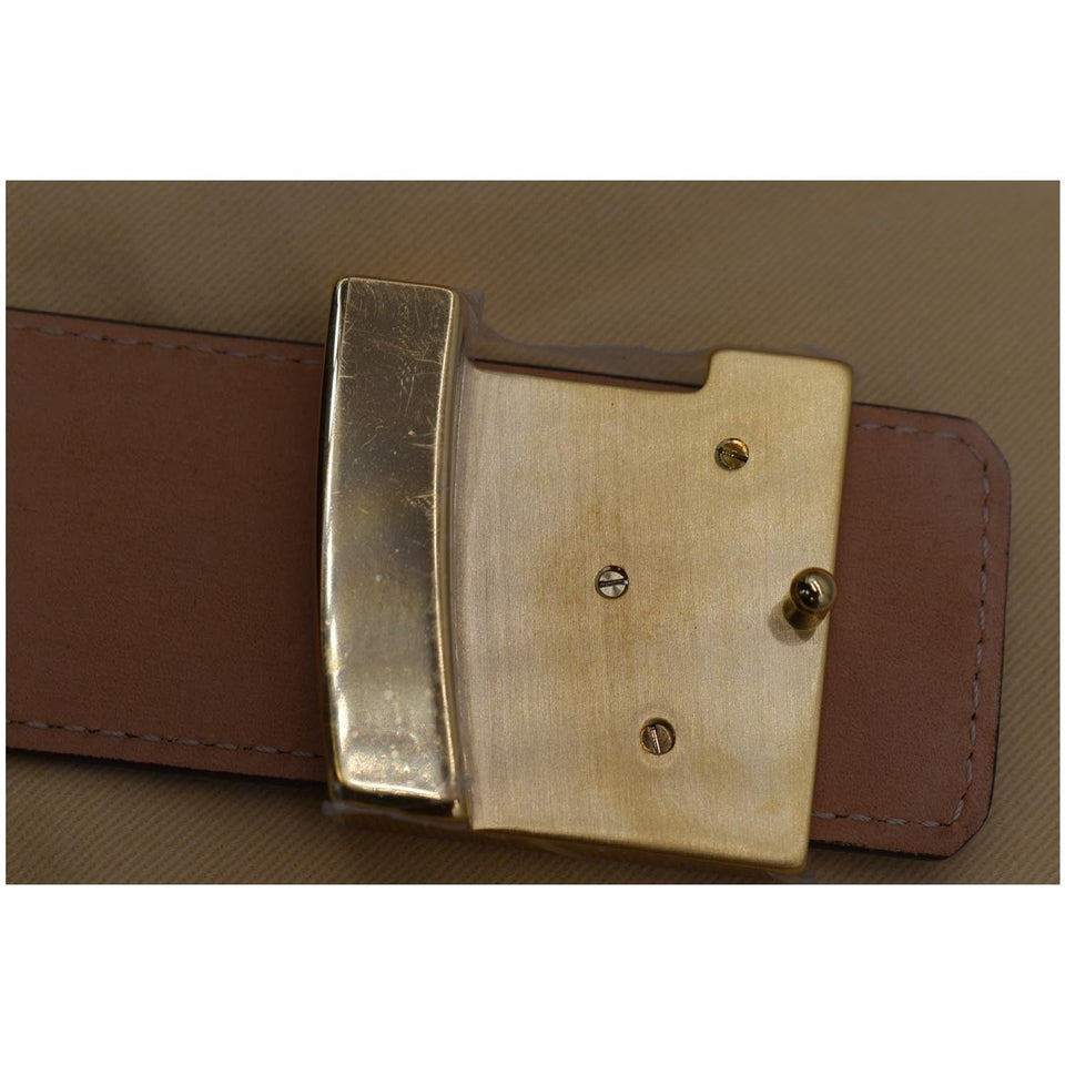 Louis Vuitton LV Initiales Monogram Canvas Buckle Belt Brown