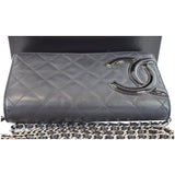 Chanel Cambon Ligne Quilted Leather WOC Clutch Bag Black