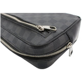 Louis Vuitton Alpha Damier Graphite Canvas Pouch Clutch Bag Black