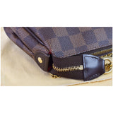 Louis Vuitton Pochette Eva Damier Ebene Clutch Crossbody Bag Brown