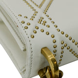 Christian Dior Small Diorama Studded Leather Flap Shoulder Bag White