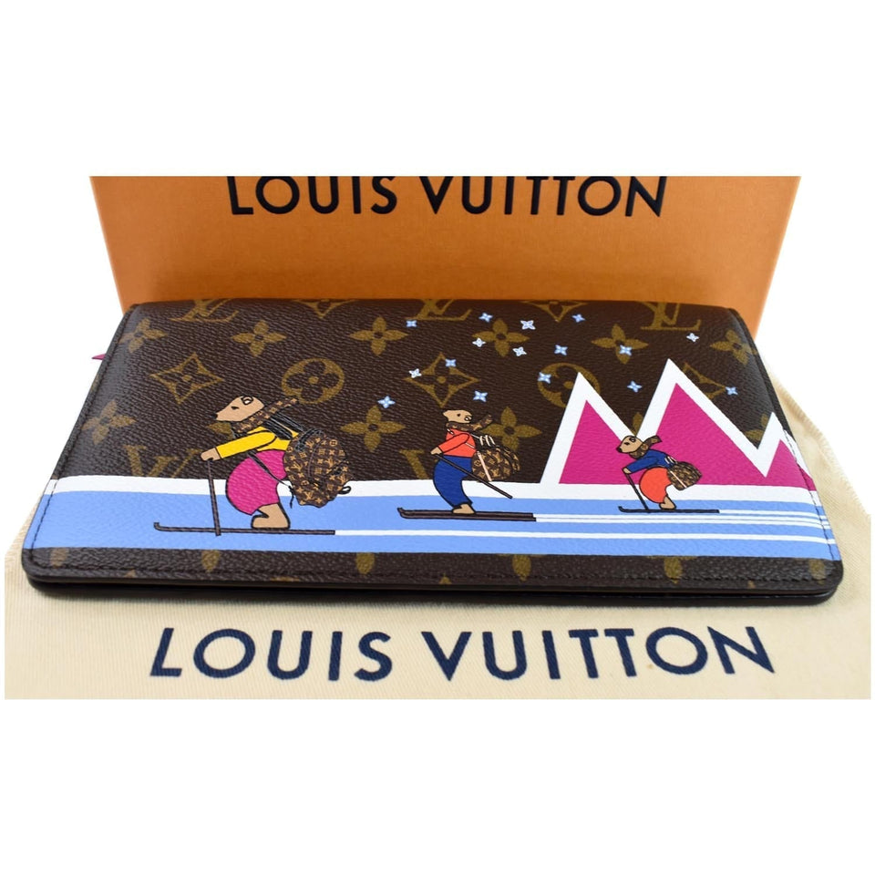 Louis Vuitton Weekend Pochette Monogram Canvas Shoulder Clutch Brown