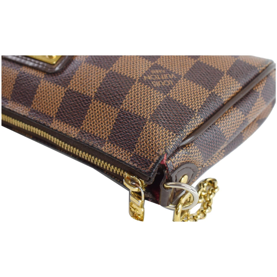 Louis Vuitton Eva Damier Ebene Pochette Clutch Crossbody Bag