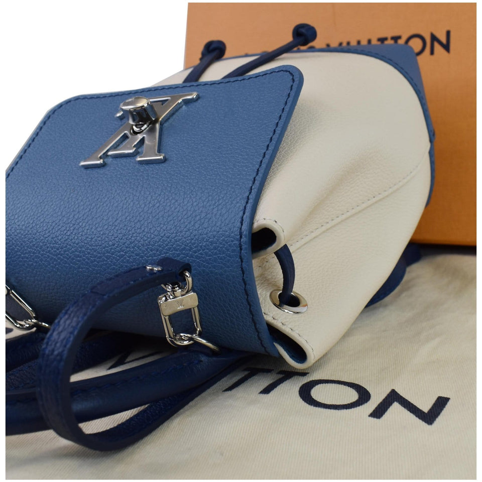 Louis Vuitton Lockme Calfskin Leather Backpack Blue/Beige
