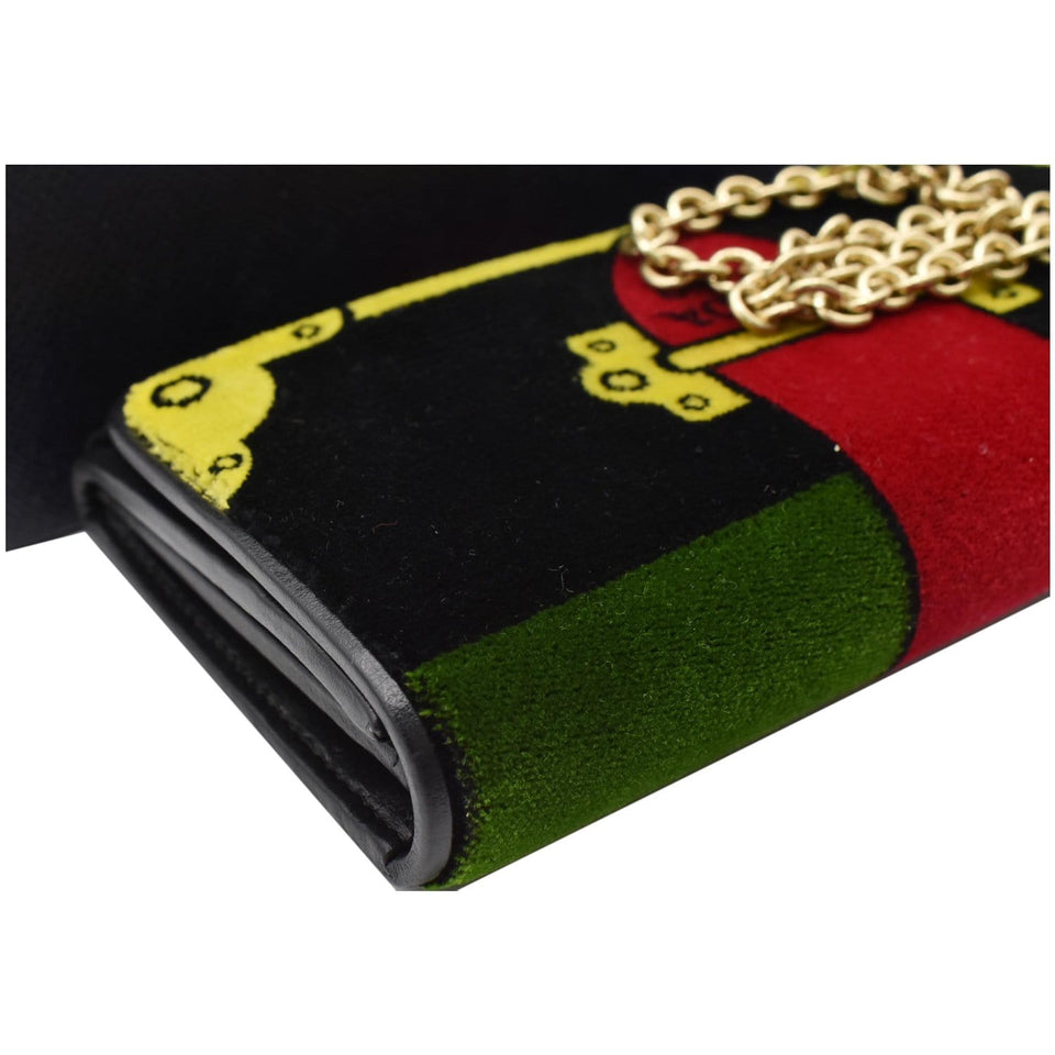 Prada Cahier Velvet Clutch Bag Multicolor