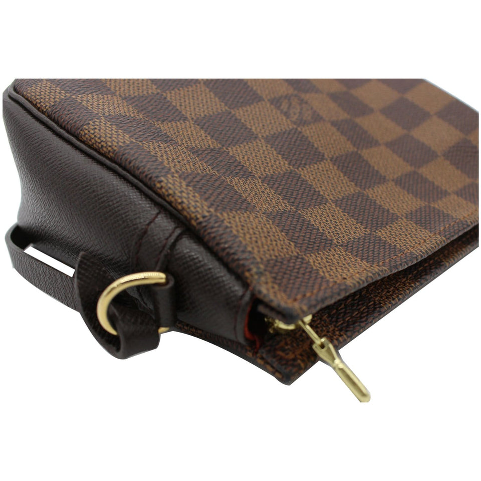 Louis Vuitton Trousse Damier Ebene Makeup Pochette Clutch Bag Brown