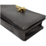 Christian Dior Bee Leather Pouch Clutch Bag Black