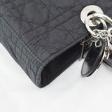 Christian Dior Lady Dior Vintage Nylon Cannage Canvas Tote Bag Black