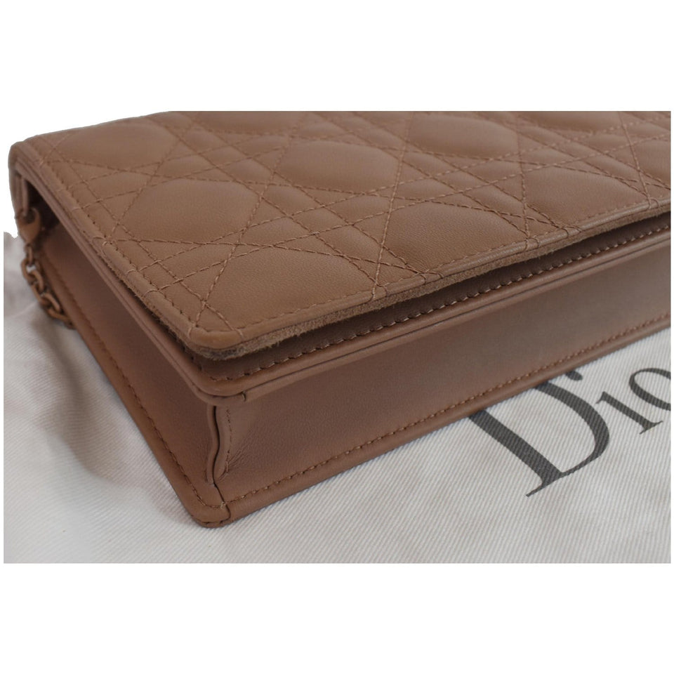 Christian Dior The Lady Dior Calfskin Chain Pouch Bag Blush Ultramatte