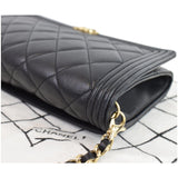 Chanel Boy Woc Lambskin Leather Wallet On Chain Clutch Bag Black