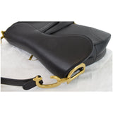 Christian Dior Saddle Leather Shoulder Bag Black