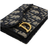 Christian Dior Saddle Flap Jacquard Canvas  Holder Beige