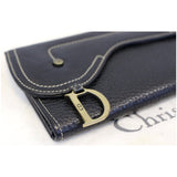 Christian Dior Saddle Leather Wallet Black