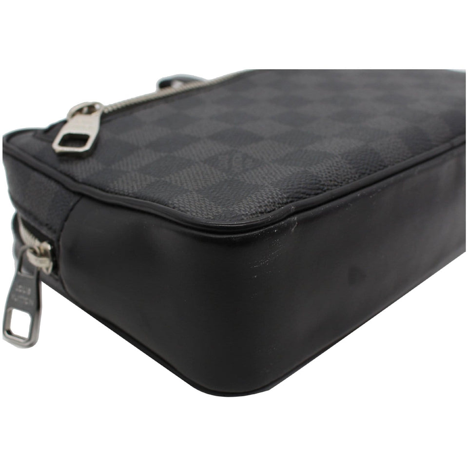 Louis Vuitton Alpha Damier Graphite Canvas Pouch Clutch Bag Black
