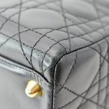 Christian Dior Large Lady Dior Cannage Lambskin Shoulder Bag Black