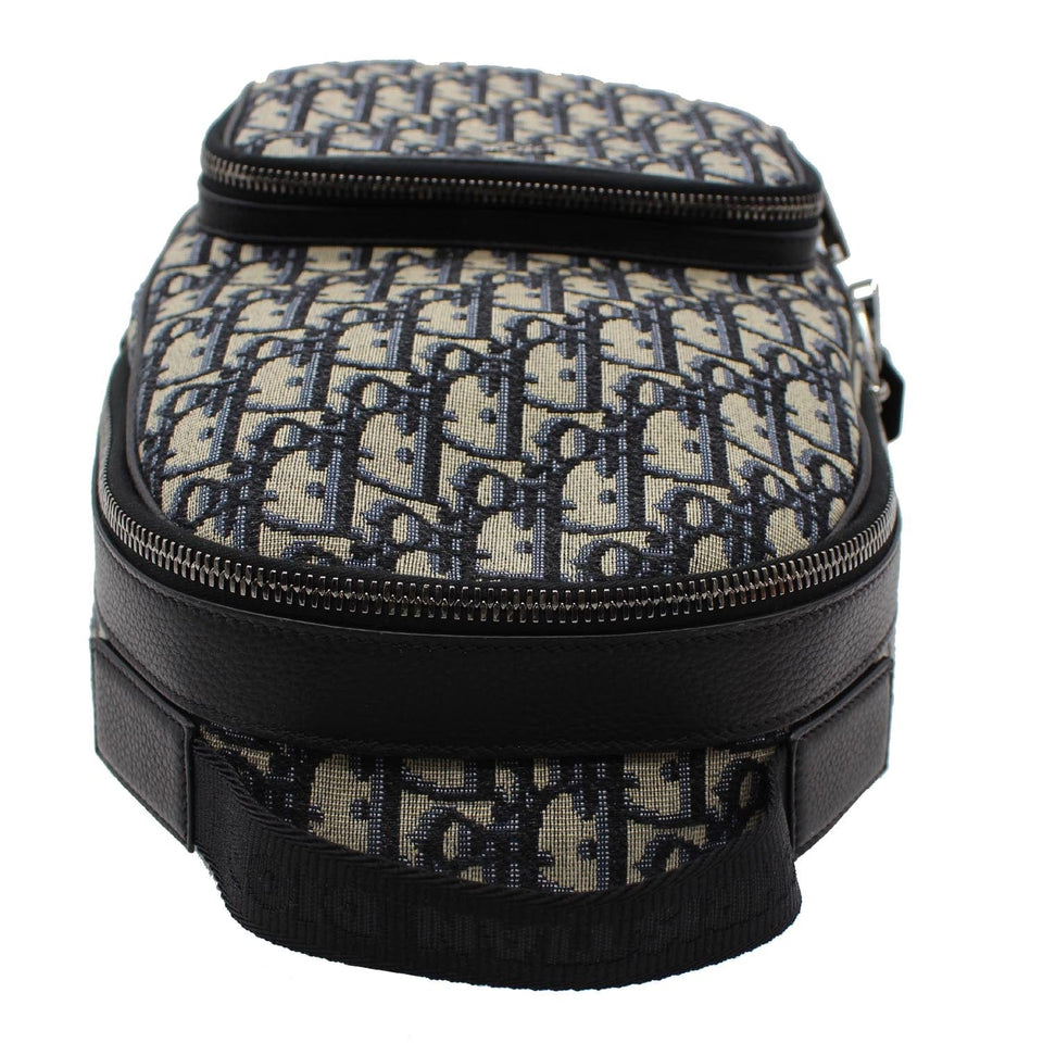 Christian Dior Minin Rider Oblique Jacquard Backpack Beige